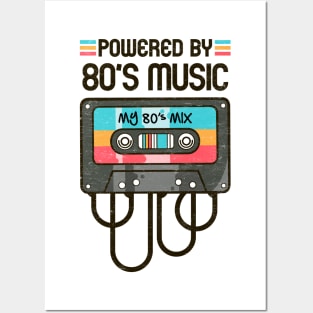 Powered by 80s Music: Colorful Retro Cassette Tape Posters and Art